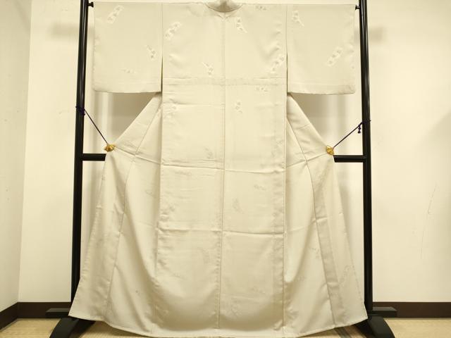 平和屋着物▽小紋　単衣　短冊花文　銀糸　洗える着物　DABF5633du