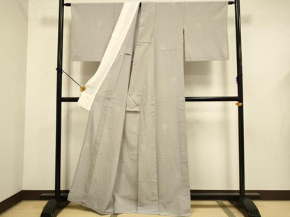平和屋着物▽上質な小紋　単衣　雪輪　正絹　逸品　DABF5638du