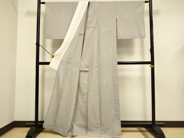 平和屋着物▽上質な小紋　単衣　雪輪　正絹　逸品　DABF5638du