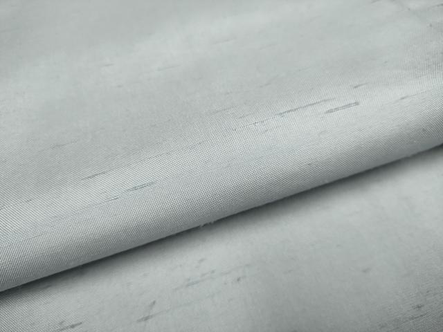 平和屋着物▽石川県指定無形文化財　牛首紬　白山工房　手織り　単衣　色無地　淡藤色　正絹　逸品　DABF5642du