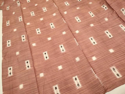 平和屋着物▽上質な紬　単衣　短冊文　正絹　逸品　DABF5643du