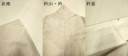 平和屋着物▽本塩沢　単衣　110亀甲　菱文　正絹　逸品　DABF5645du