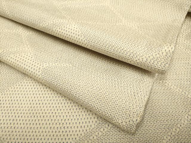 平和屋着物▽本塩沢　単衣　110亀甲　菱文　正絹　逸品　DABF5645du