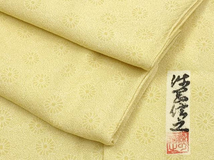 平和屋着物▽江戸小紋　単衣　作家物　舞花文　正絹　逸品　DABF5651du