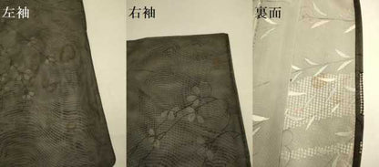 平和屋着物▽訪問着　無双　紗袷　紗×紗　南天文　黒地　正絹　逸品　DABF5654du