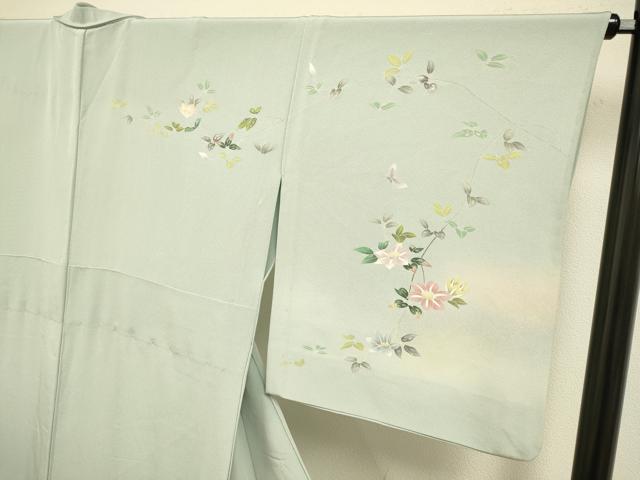 平和屋着物▽訪問着　単衣　花蝶文　暈し染め　三越扱い　正絹　逸品　DABF5657du