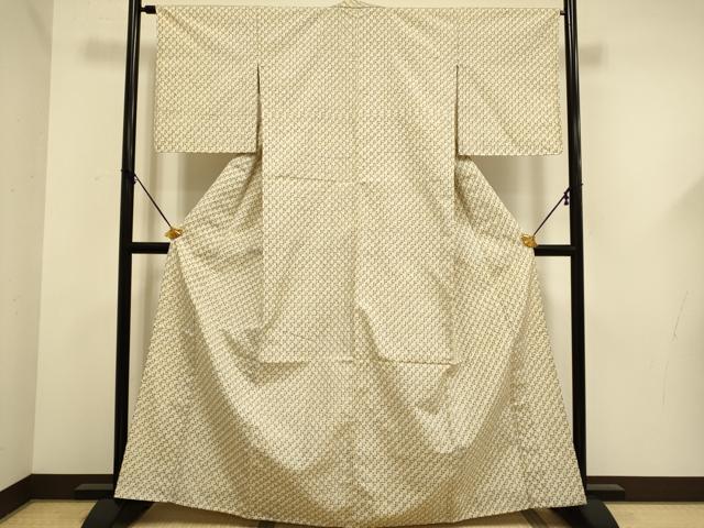 平和屋着物▽本場琉球絣　単衣　十字絣　三越扱い　正絹　逸品　DABF5667du