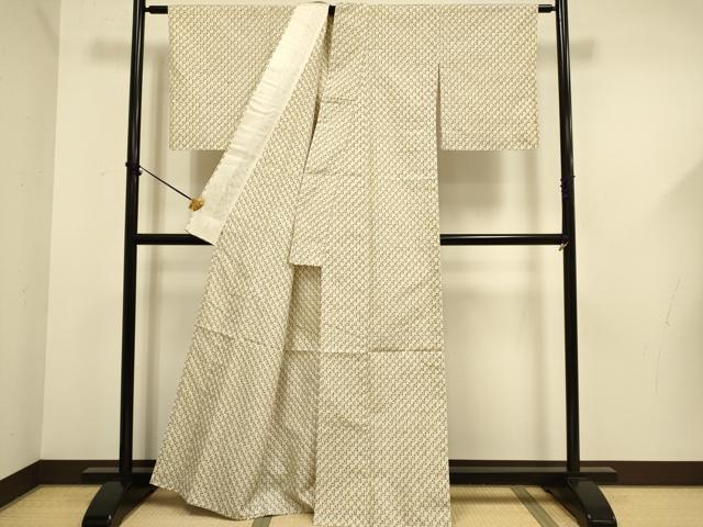 平和屋着物▽本場琉球絣　単衣　十字絣　三越扱い　正絹　逸品　DABF5667du