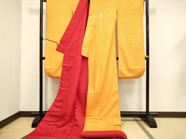 平和屋本店●色打掛　お引きずり　和装　結婚式　婚礼　神社挙式　花嫁　金彩　箔散らし文　逸品　DABF5677du