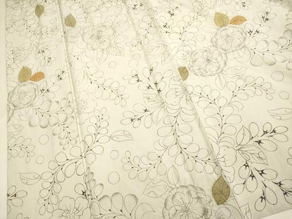 平和屋着物▽上質な紬　単衣　絞り　辻が花　正絹　逸品　DABF5706du
