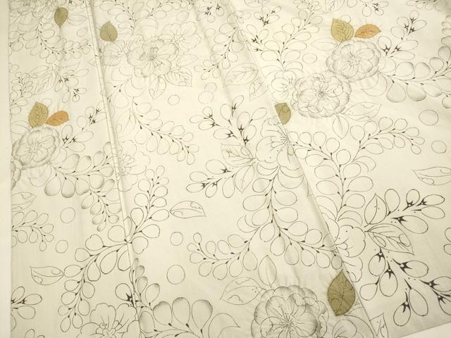 平和屋着物▽上質な紬　単衣　絞り　辻が花　正絹　逸品　DABF5706du