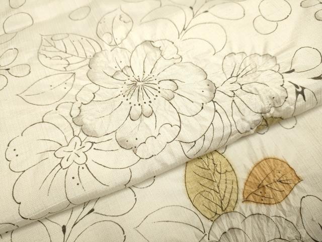 平和屋着物▽上質な紬　単衣　絞り　辻が花　正絹　逸品　DABF5706du