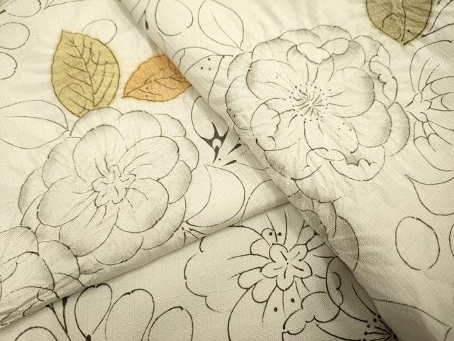 平和屋着物▽上質な紬　単衣　絞り　辻が花　正絹　逸品　DABF5706du