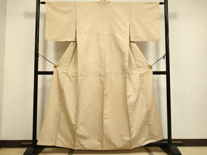 平和屋着物▽上質な紬　単衣　霞文　正絹　逸品　DABF5707du