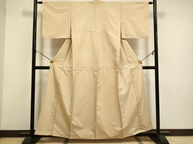 平和屋着物▽上質な紬　単衣　霞文　正絹　逸品　DABF5707du