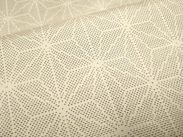 平和屋着物▽本場大島紬　単衣　白大島　麻の葉文様　正絹　逸品　DABF5717du