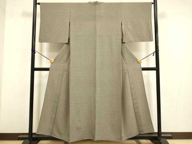 平和屋着物▽上質な小紋　単衣　立涌文　反端付き　正絹　逸品　DABF5723du