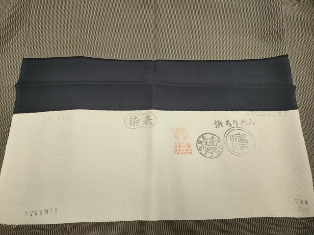 平和屋着物▽上質な小紋　単衣　立涌文　反端付き　正絹　逸品　DABF5723du