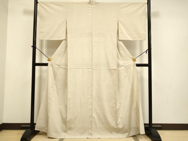平和屋着物▽本塩沢　単衣　蚊絣　正絹　逸品　DABF5725du