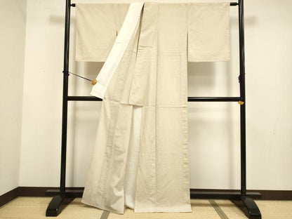 平和屋着物▽本塩沢　単衣　蚊絣　正絹　逸品　DABF5725du