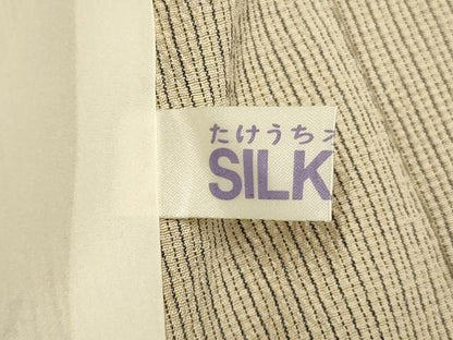 平和屋着物▽本塩沢　単衣　雪輪花文　正絹　逸品　DABF5729du