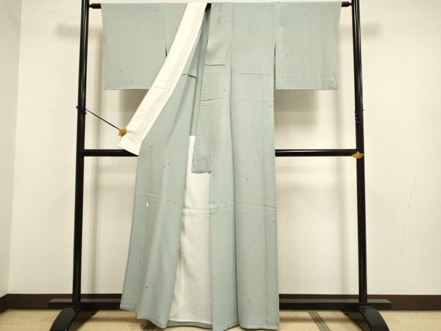 平和屋着物▽本加賀友禅作家　柿本市郎　小紋　単衣　舞花文　正絹　逸品　DABF5740du