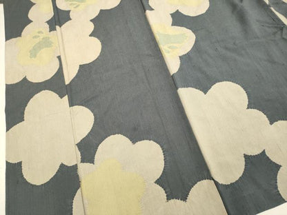 平和屋着物▽上質な小紋　単衣　絞り　兎　正絹　逸品　DABF5741du