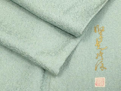 平和屋着物▽伝統工芸師　服部光擴　江戸小紋　単衣　鮫小紋柄　正絹　逸品　DABF5743du