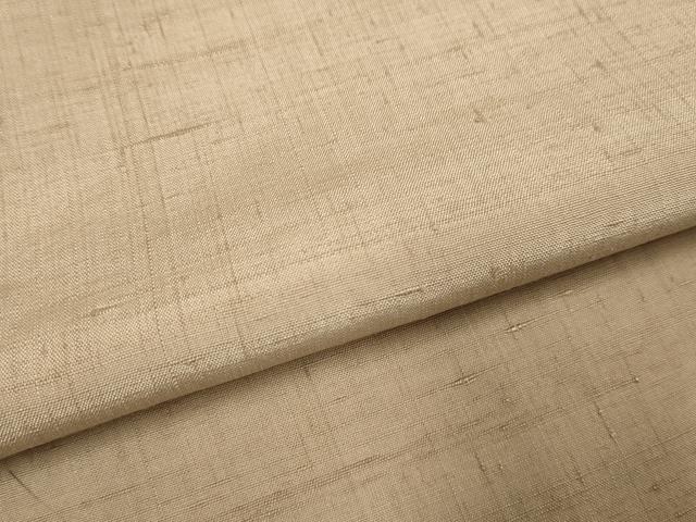 平和屋着物▽上質な紬　単衣　色無地　白茶色　正絹　逸品　DABF5747du