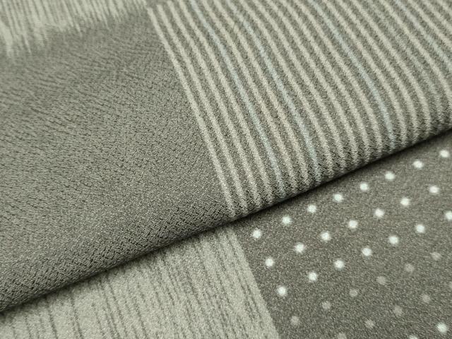 平和屋着物▽小紋　単衣　市松文様　洗える着物　DABF5756du
