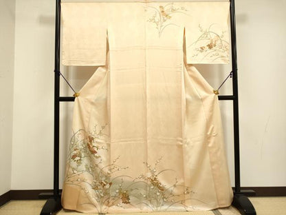 平和屋着物▽訪問着　単衣　短冊花文　暈し染め　金彩　西武百貨店扱い　正絹　逸品　DABF5766du