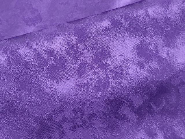 平和屋着物▽色無地　単衣　霞地紋　本紫色　洗える着物　DABF5770du