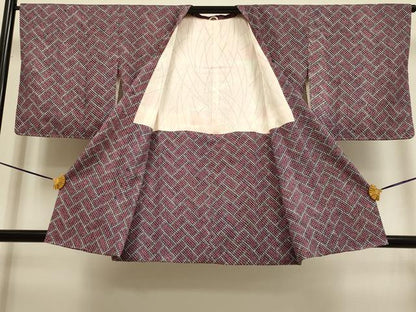 平和屋着物＃道行コート　総絞り　檜垣文　正絹　逸品　DABF5773du