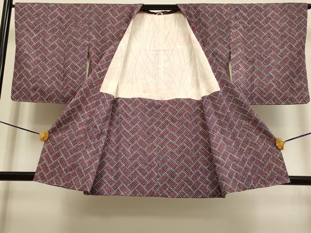 平和屋着物＃道行コート　総絞り　檜垣文　正絹　逸品　DABF5773du