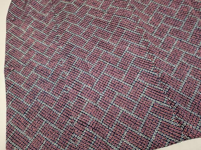 平和屋着物＃道行コート　総絞り　檜垣文　正絹　逸品　DABF5773du