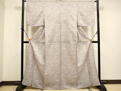 平和屋着物▽上質な小紋　単衣　花尽くし　正絹　逸品　未使用　DABF5777du