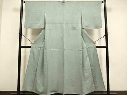 平和屋着物▽上質な小紋　単衣　坂田至　霞文　正絹　逸品　DABF5780du