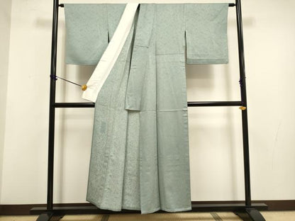 平和屋着物▽上質な小紋　単衣　坂田至　霞文　正絹　逸品　DABF5780du