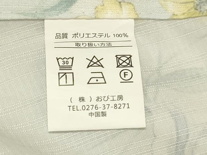 平和屋着物▽小紋　単衣　草花文　洗える着物　DABF5783du