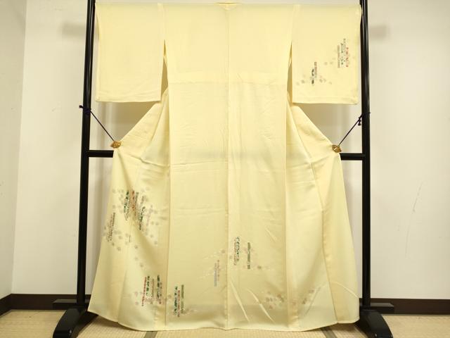平和屋着物▽訪問着　単衣　舞桜文　金彩　正絹　逸品　DABF5784du