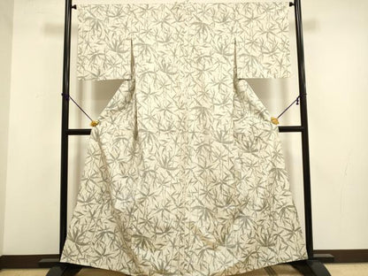 平和屋着物▽本場大島紬　単衣　笹竹文　正絹　逸品　DABF5785du