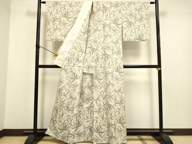 平和屋着物▽本場大島紬　単衣　笹竹文　正絹　逸品　DABF5785du