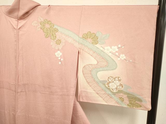 平和屋着物▽訪問着　単衣　絞り　辻が花　暈し染め　金彩　ロング丈　正絹　逸品　DABF5786du