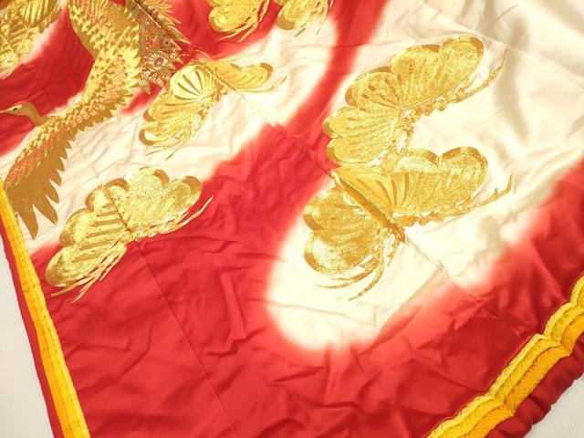 平和屋本店●色打掛　お引きずり　和装　婚礼　結婚式　花嫁　神社挙式　駒刺繍　総刺繍　飛鶴松文　十二単風　逸品　DABF5796du