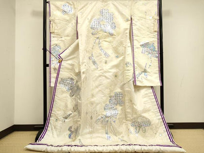 平和屋本店●色打掛　お引きずり　和装　婚礼　結婚式　花嫁　神社挙式　花束ね文　銀彩　十二単風　DABF5811du
