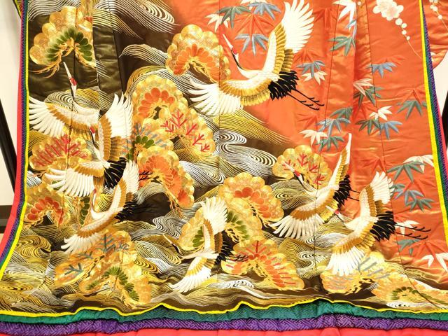 平和屋本店●色打掛 お引きずり 和装 婚礼 結婚式 花嫁 神社挙式 駒刺繍 総刺繍 立波飛鶴文 松竹梅 金銀糸 十二単風 逸品 DABF5820du