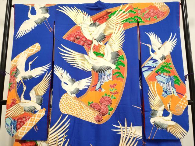 平和屋本店●色打掛　お引きずり　和装　婚礼　結婚式　花嫁　神社挙式　駒刺繍　絵巻御所車飛鶴花文　逸品　DABF5821du