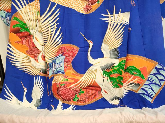 平和屋本店●色打掛　お引きずり　和装　婚礼　結婚式　花嫁　神社挙式　駒刺繍　絵巻御所車飛鶴花文　逸品　DABF5821du