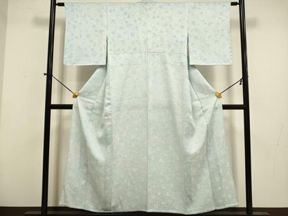 平和屋着物▽上質な小紋　単衣　唐草地紋　正絹　逸品　未使用　DABF5824du