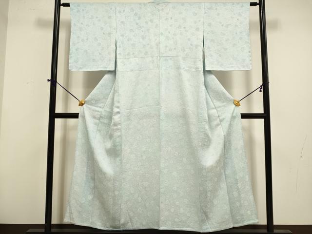 平和屋着物▽上質な小紋　単衣　唐草地紋　正絹　逸品　未使用　DABF5824du